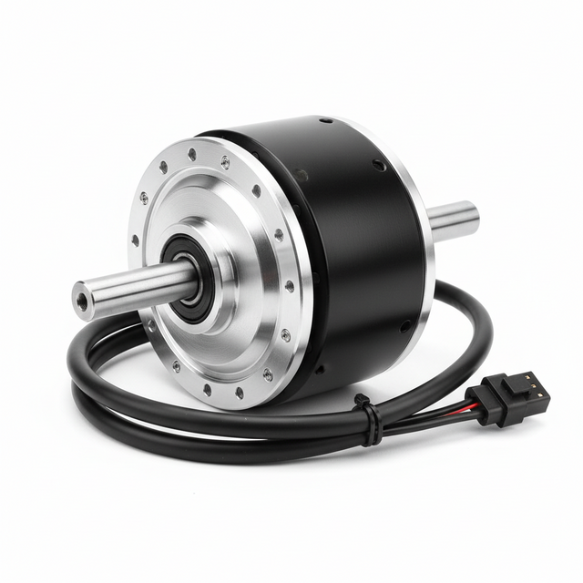 Moteur arrière 350 W et axe de pneu 14,9 mm x 109,4 mm câble 195 mm, vue principale de face, accessoire et composant d'origine compatible PURE pour véhicule de mobilité urbaine.