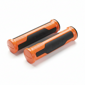 Paire de poignées de guidon 104 mm - McLaren Noir/Papaye, vue principale de face, accessoire et composant d'origine compatible PURE pour véhicule de mobilité urbaine.