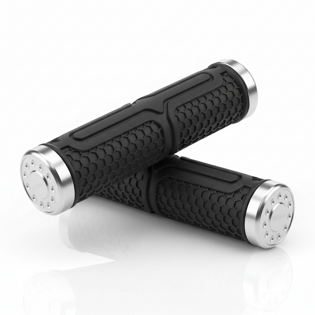 Paire de poignées de guidon 104 mm - Noir, vue principale de face, accessoire et composant d'origine compatible PURE pour véhicule de mobilité urbaine.