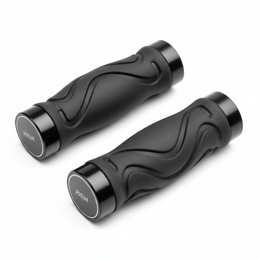 Paire de poignées de guidon 115 mm (embout inclus) - Noir, vue principale de face, accessoire et composant d'origine compatible PURE pour véhicule de mobilité urbaine.