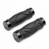 Paire de poignées de guidon 115 mm (embout inclus) - Noir, vue principale de face, accessoire et composant d'origine compatible PURE pour véhicule de mobilité urbaine.