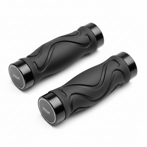 Paire de poignées de guidon 115 mm (embout inclus) - Noir, vue principale de face, accessoire et composant d'origine compatible PURE pour véhicule de mobilité urbaine.