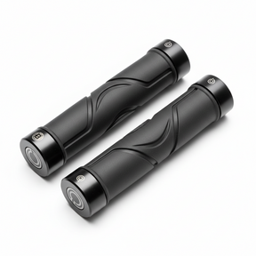Paire de poignées de guidon 125 mm (embout inclus) - Noir, vue principale de face, accessoire et composant d'origine compatible PURE pour véhicule de mobilité urbaine.