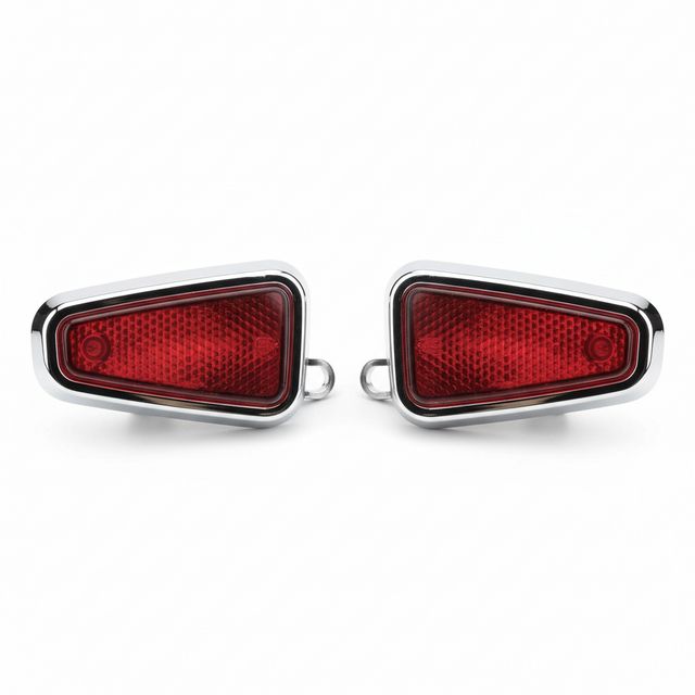Paire de réflecteurs latéraux arrière, vue principale de face, accessoire et composant d'origine compatible PURE pour véhicule de mobilité urbaine.