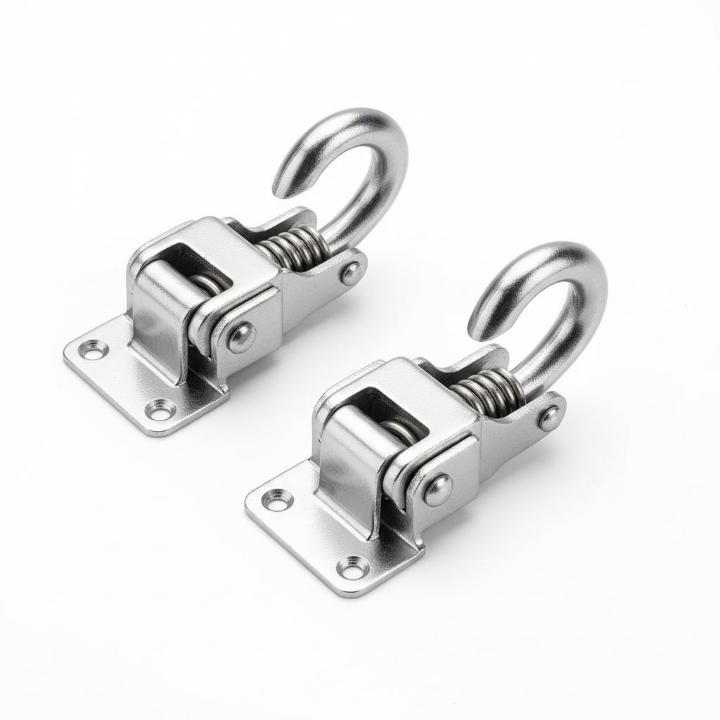 Paire de verrous à bascule, vue principale de face, accessoire et composant d'origine compatible PURE pour véhicule de mobilité urbaine.
