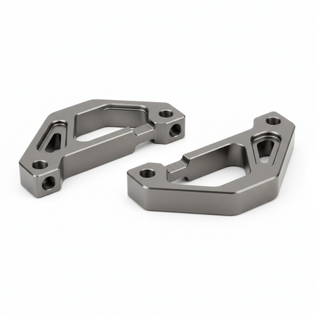 Plaque de support gauche et droite - Gunmetal, vue principale de face, accessoire et composant d'origine compatible PURE pour véhicule de mobilité urbaine.