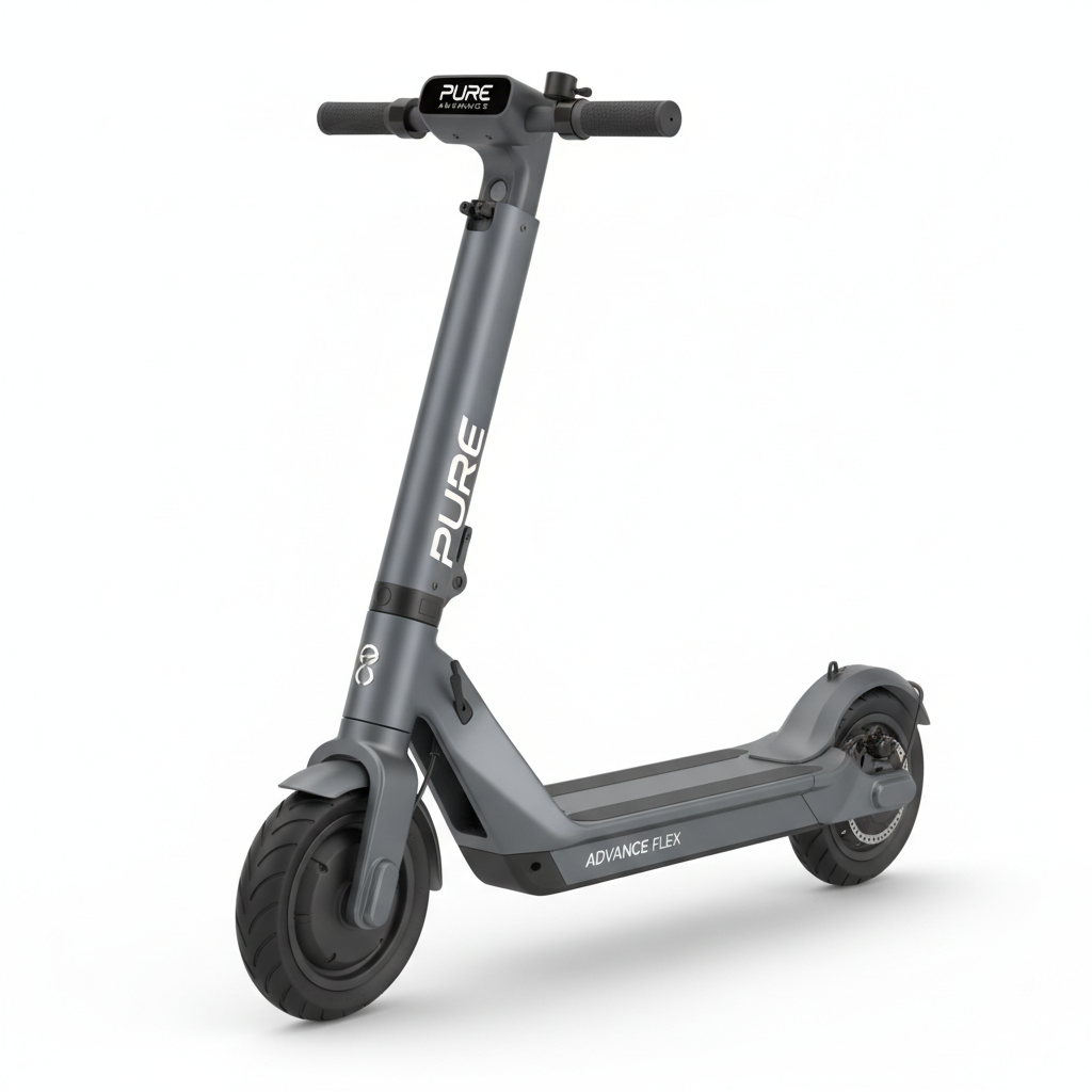PURE Advance Flex Gris Mercure, vue principale de face, accessoire et composant d'origine compatible PURE pour véhicule de mobilité urbaine.
