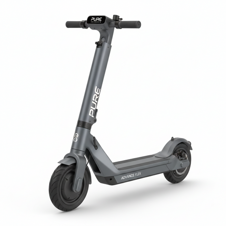 PURE Advance Flex Gris Mercure, vue principale de face, accessoire et composant d'origine compatible PURE pour véhicule de mobilité urbaine.
