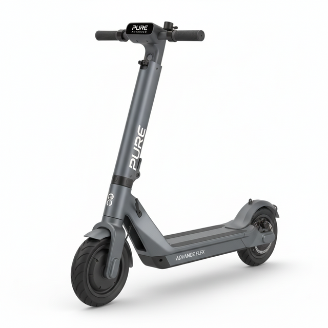 PURE Advance Flex Gris Mercure, vue principale de face, accessoire et composant d'origine compatible PURE pour véhicule de mobilité urbaine.