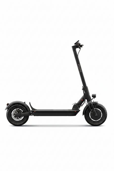 PURE Air5 Suspension Pro+ Noir, vue principale de face, accessoire et composant d'origine compatible PURE pour véhicule de mobilité urbaine.