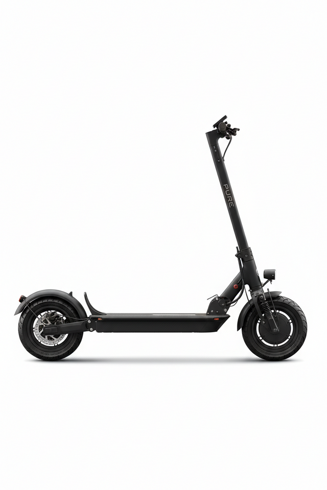 PURE Air5 Suspension Pro+ Noir, vue principale de face, accessoire et composant d'origine compatible PURE pour véhicule de mobilité urbaine.