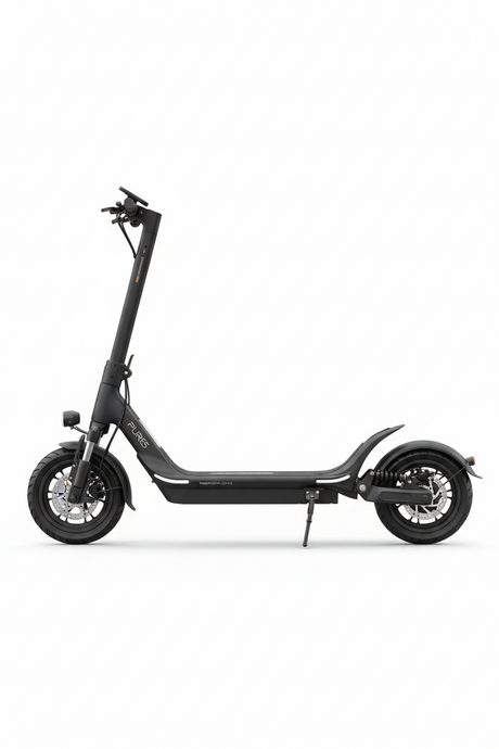 PURE Air5 Suspension Ultra Noir, vue principale de face, accessoire et composant d'origine compatible PURE pour véhicule de mobilité urbaine.