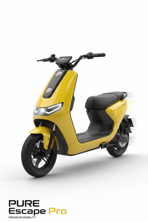 PURE Escape Pro Jaune, vue principale de face, accessoire et composant d'origine compatible PURE pour véhicule de mobilité urbaine.