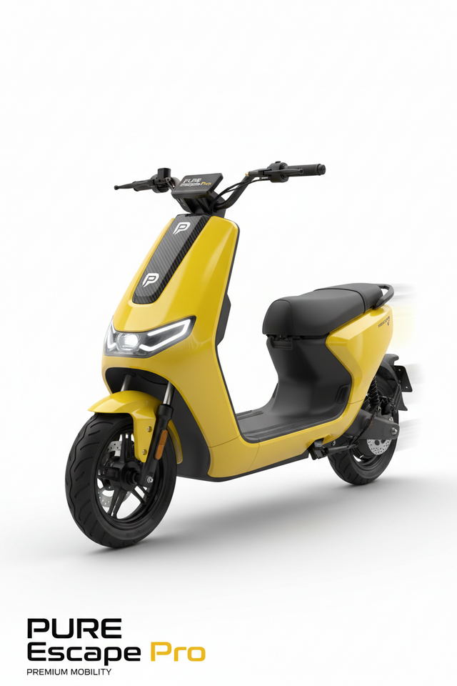 PURE Escape Pro Jaune, vue principale de face, accessoire et composant d'origine compatible PURE pour véhicule de mobilité urbaine.