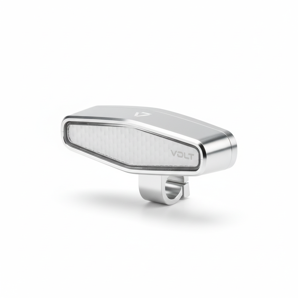 Réflecteur avant, vue principale de face, accessoire et composant d'origine compatible PURE pour véhicule de mobilité urbaine.