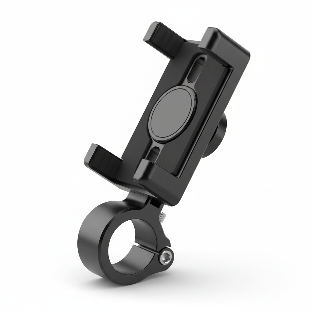 Support mobile pour vélo avec rotation à 360° permettant de fixer un smartphone sur le guidon avec un maintien sécurisé et une orientation réglable.