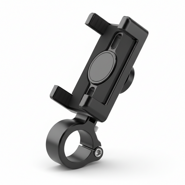 Support mobile pour vélo avec rotation à 360° permettant de fixer un smartphone sur le guidon avec un maintien sécurisé et une orientation réglable.