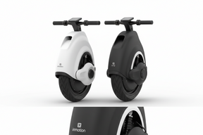 Trottinettes électriques Inmotion V8 et V10 avec design moderne, roues robustes, éclairage LED et performances adaptées aux déplacements urbains.