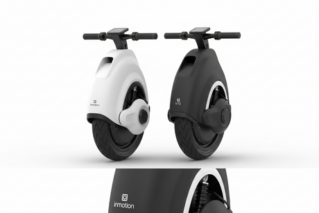 Trottinettes électriques Inmotion V8 et V10 avec design moderne, roues robustes, éclairage LED et performances adaptées aux déplacements urbains.